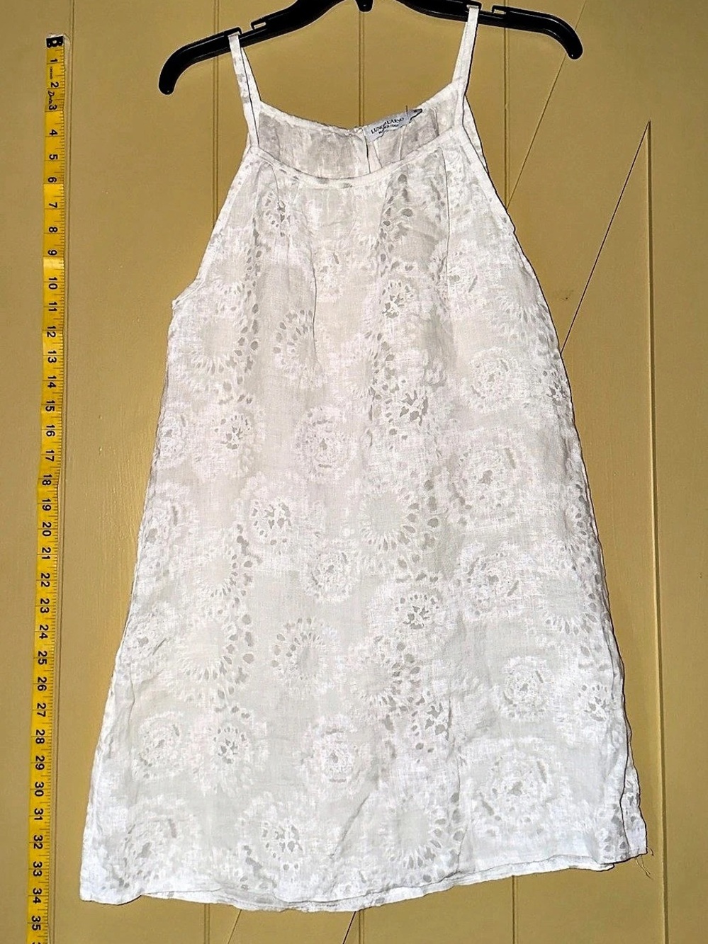 Lungo L'Arno Floral Linen Mini Dress in White Size Medium